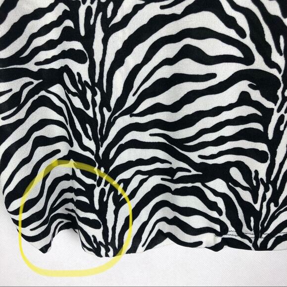Tape Measure Vintage Zebra Print Short Sleeve Blouse Size XL - Picture 5 of 5
